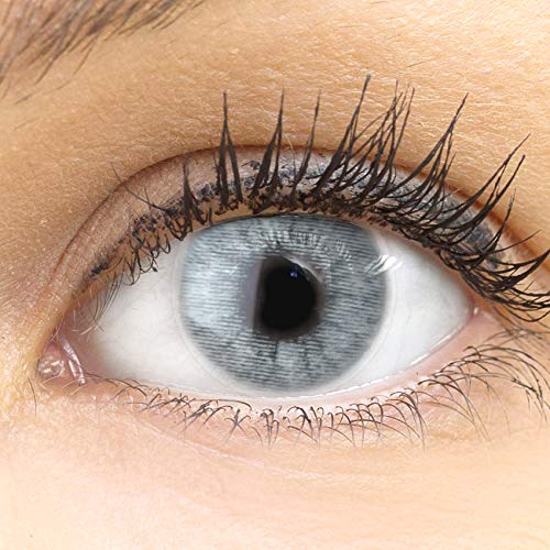 GLAMLENS lentillas de colores azules Keira Blue + contenedor. 1 par (2 piezas) - 90 Días - Sin Graduación - 0.00 dioptrías - blandos - Lentes de contacto azul de hidrogel de silicona