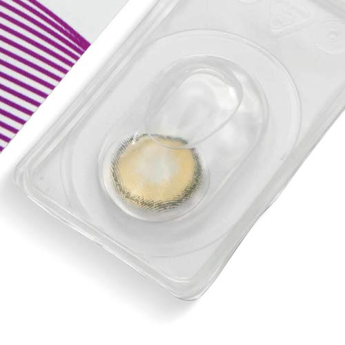 GLAMLENS lentillas de colores marrones Bella Brown + contenedor. 1 par (2 piezas) - 90 Días - Sin Graduación - 0.00 dioptrías - blandos - Lentes de contacto marrón de hidrogel de silicona