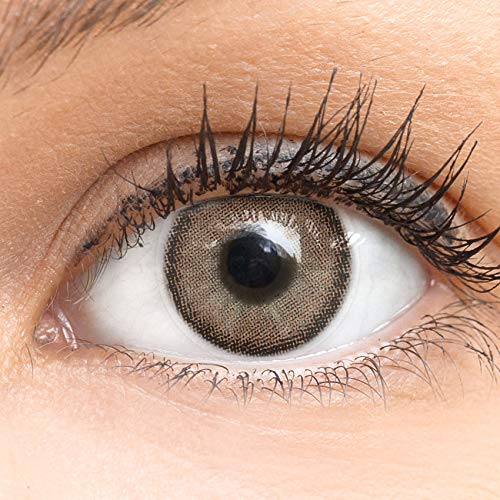 GLAMLENS lentillas de colores marrones Bella Brown + contenedor. 1 par (2 piezas) - 90 Días - Sin Graduación - 0.00 dioptrías - blandos - Lentes de contacto marrón de hidrogel de silicona