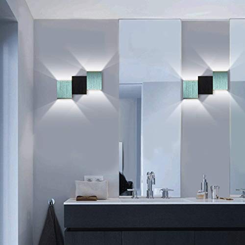 Glighone Apliques de Pared LED 6W Lámpara de Pared Interior Luz Moderna Luz de Puro Aluminio para Decoración del Hogar Dormitorio Pasillo Sala de estar Entrada, Blanco Frío
