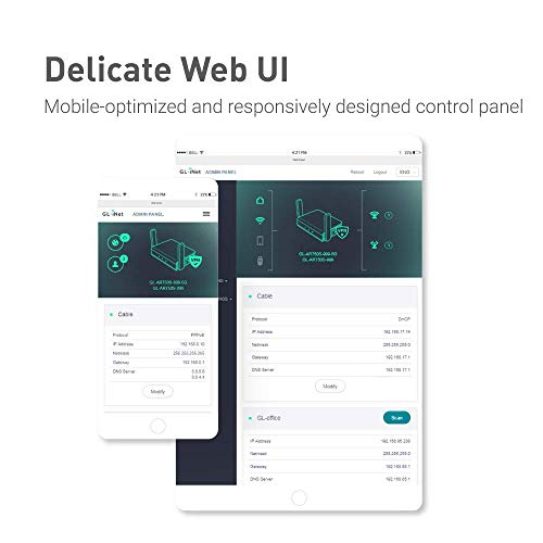 GL.iNet GL-AR750S-Ext (Slate) Gigabit Travel AC VPN Router, 300Mbps(2.4G)+433Mbps(5G) Wi-Fi, 128MB RAM, Soporte de MicroSD, Puente Repetidor, OpenWrt/LEDE preinstalado, Cloudflare DNS