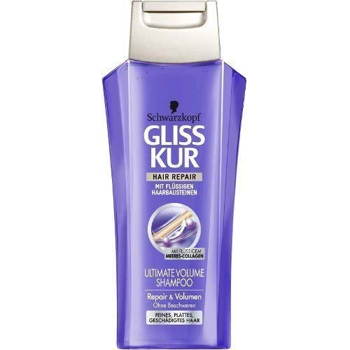 Gliss Kur Ultimate Volume Shampoo with Liquid Sea Collagen 250 ml / 8.3 fl oz - Dual Pack by Gliss Kur