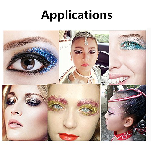 Glitter Polvo Paleta de Maquillaje Profesional, Ruwhere 6 Colores Purpurina Gel Arte de Uñas Decoración cara cuerpo labios sombra de ojos maquillaje con purpurina Maquillaje de Ojos Sombra