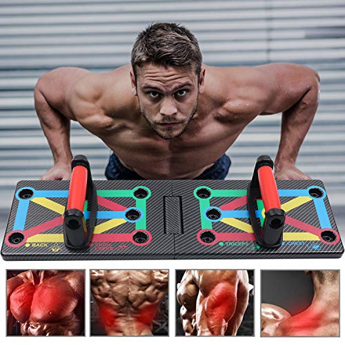 GLKEBY Push Up Rack Board, 12 en 1 Equipo Multifuncional Plegable para Ejercicios en el hogar, Marco de Entrenamiento portátil Push-up, Utilizado para Hombres, Mujeres, Entrenamiento en el hogar