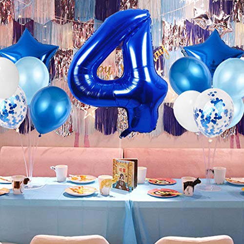 Globo de Cumpleaños 4 año, Globo 4 Año, 4 Cumpleaños Niño, Globo Numero 4 Gigantes, 4 Años Cumpleaños, Number Balloons, Globos Decoracion Bautizo Comunión Fiesta Cumpleaños