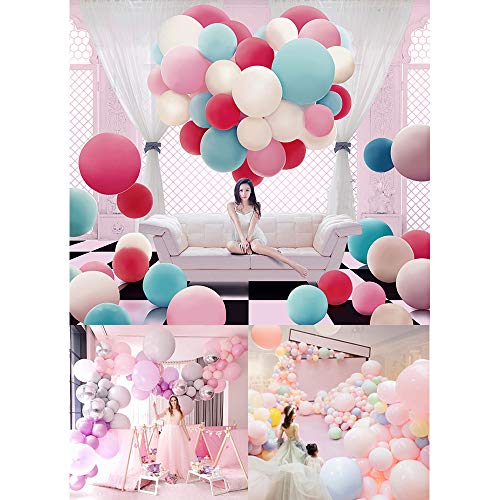 Globos de Cumpleaños, Globos pastel, globos boda,100 Piezas kit globos Balloons Color Latex Balloon Graduaciones, Fiestas, día de San Valentín, Decoraciones Navidad,Comunión Bodas