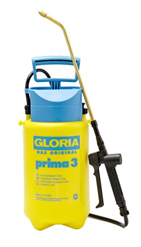 Gloria Prima 3, pulverizador de presión de 3 litros de Capacidad con Boquilla de Cono Hueco de latón Regulable