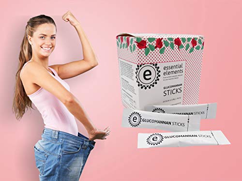 Glucomanano, 30 bolsitas, Pérdida de Peso con glucomanano de konjac, 3500 mg de glucomanano por dosis diaria, enriquecido con vitamina C, alta capacidad de hinchamiento para una saciedad rápida