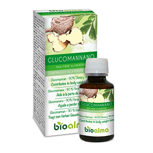 GLUCOMANANO (Amorphophallus konjac) raíces NATURALMA | 90% Fibras alimentarias | 120 cápsulas de 500 mg | Ayuda a perder peso | Complemento alimenticio con extracto titulado y concentrado | Vegano