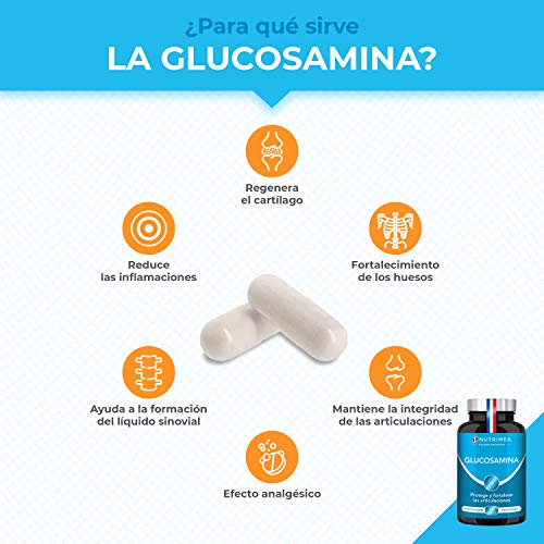Glucosamina Complex con Condroitina MSM | Suplemento Antiinflamatorio Natural | Fabricado en Francia | Fortalece Huesos Articulaciones y Cartílago | Alivia Dolor Muscular