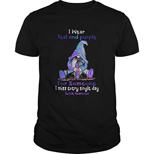 G.n.ome I Wear T.e.al and P.Urple For Someone I Miss Every Single Day S.u.icide Unisex - Front Print T Shirt For Men and Women