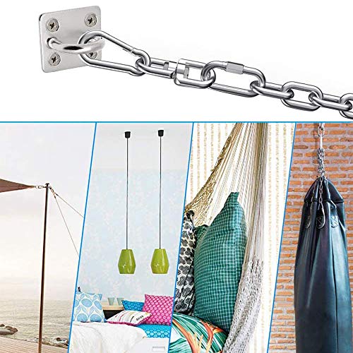 Gobesty Placa de Ojo, 4 Piezas Almohadilla de Acero Inoxidable Placa de Ojo Gancho de Anillo de Grapas de Metal con 4 Orificios para Hardware Marino Gancho de Grapa Loop Colgantes Macetas y cercas