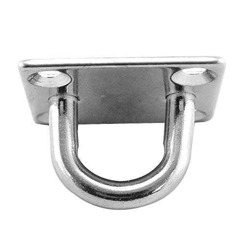 Gobesty Placa de Ojo, 4 Piezas Almohadilla de Acero Inoxidable Placa de Ojo Gancho de Anillo de Grapas de Metal con 4 Orificios para Hardware Marino Gancho de Grapa Loop Colgantes Macetas y cercas