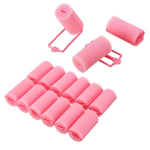 Gobesty Rodillos de esponja para el cabello, 30 piezas de rulos de espuma para peinar el cabello Herramientas de torsión para peluquería DIY para mujeres y niñas, rosa, 2.5 cm