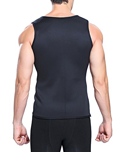 GODGETS Faja Reductora Adelgazante Hombre Neopreno Camiseta Reductora Compresion de Sauna Deportivo Negro 5XL