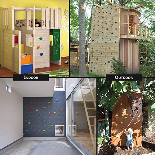 GO!elements 15 presas de Escalada Kids Set Outdoor Incl. Material de fijación | Piedras de Escalada para Paredes | Piedras de Colores para Torres de Juegos para niños con Tornillos, Size:15 Set