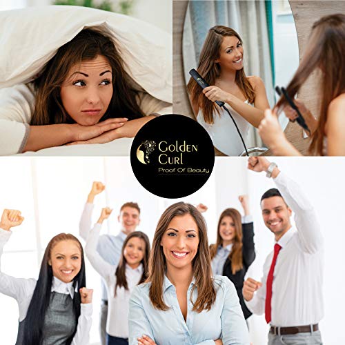 Golden Curl Plancha de Pelo Profesional GL829 para Todos los Tipos de Cabello - Garantía Increíble de 5 Años (Negro Nero)