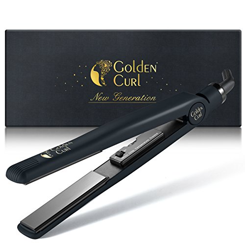 Golden Curl Plancha de Pelo Profesional GL829 para Todos los Tipos de Cabello - Garantía Increíble de 5 Años (Negro Nero)