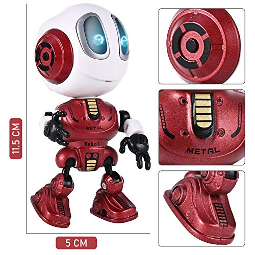 GOLDGE Mini Robot Juguete Educativo para niños, Robots Interactivos con Repite tu Voz Luces parpadeantes de Colores Regalo para Niños Toy Robot Juguete 3 a 8 años Rojo