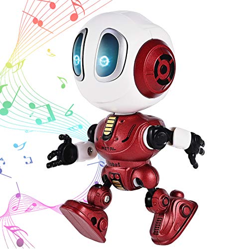 GOLDGE Mini Robot Juguete Educativo para niños, Robots Interactivos con Repite tu Voz Luces parpadeantes de Colores Regalo para Niños Toy Robot Juguete 3 a 8 años Rojo