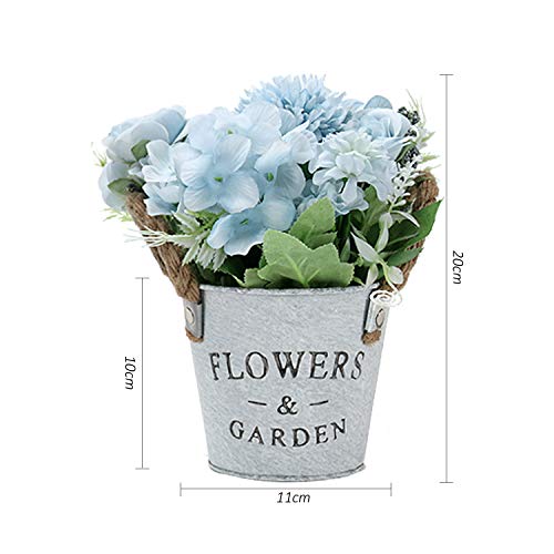 GoMaihe Flores Artificiales Decoración, 11cm × 20cm Flores Artificiales Decorativas Maceta 3Pcs, Plantas Artificiales Adecuado para El Hogar Oficina Decoración Jardín Baño Cocina Balcón, Hortensia