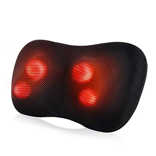 GOMAR Almohada de Masaje Masajeadores Shiatsu para Cuello Hombro Espalda Cabezales de Masaje giratorios 3D Alivio del Dolor Muscular
