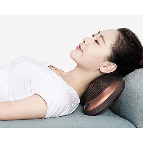 GOMAR Cojín de Masaje Shiatsu Almohada de Masaje para la Nuca Espalda Cintura 3D Masajeador de rotación Cintura y agujetas para casa Oficina y Coche