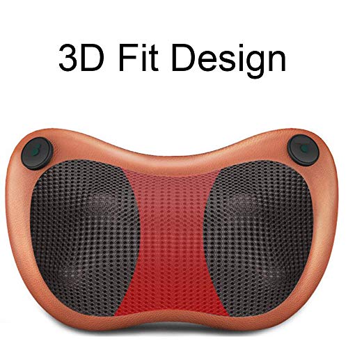 GOMAR Cojín de Masaje Shiatsu Almohada de Masaje para la Nuca Espalda Cintura 3D Masajeador de rotación Cintura y agujetas para casa Oficina y Coche