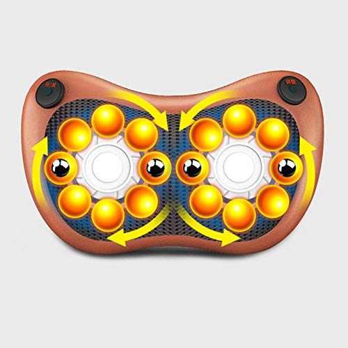 GOMAR Cojín de Masaje Shiatsu Almohada de Masaje para la Nuca Espalda Cintura 3D Masajeador de rotación Cintura y agujetas para casa Oficina y Coche