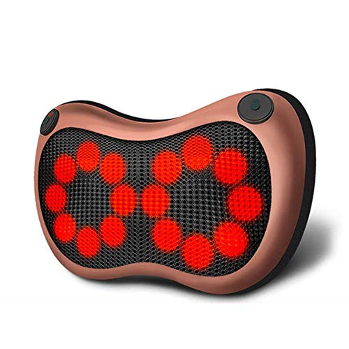 GOMAR Cojín de Masaje Shiatsu Almohada de Masaje para la Nuca Espalda Cintura 3D Masajeador de rotación Cintura y agujetas para casa Oficina y Coche