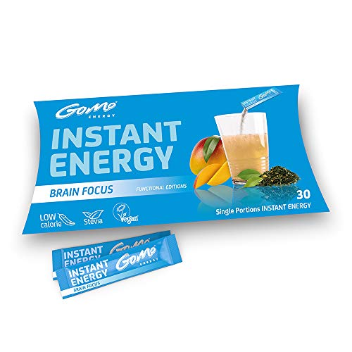 GoMo ENERGY® Bebida para acelerar el cerebro | Aumentar las habilidades mentales y la capacidad de memoria | Bebida energética sin azúcar | Suministro mensual BRAIN FOCUS 30 Porciones