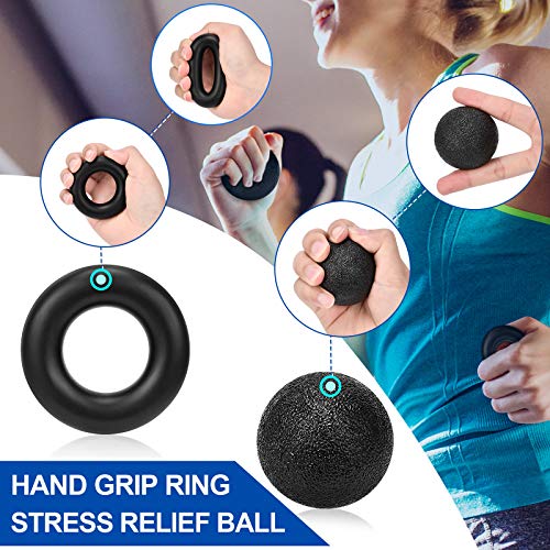 Gonex Contando Fortalecedores de Mano Kit de Entrenamiento de Agarre de antebrazo, Agarrador de Mano Ajustable, Ejercitador de Dedos, Estirador de Eedos, Anillo de Ejercicio y Bola de Agarre