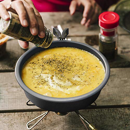 Gonex Ollas Sartén Camping, Utensilios de Cocina Cacerola Cazuela Recipientes Acero Inoxidable Cocinar en Exteriores Picnic Acampada Senderismo al Aire Libre, Kit de 11 PCS para 1-2 Personas (Negro)
