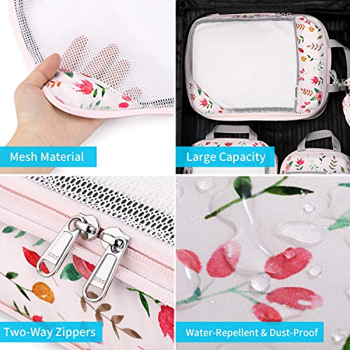 Gonex Organizador para Maletas Viaje Equipaje, Bolsas Cubos Embalaje Almacenaje Compresión para Ropa Zapatos Portatrajes Ultraligeros Ahorra Espacio Nylon Rip-Stop Packing Cubes, Kit de 6 Piezas