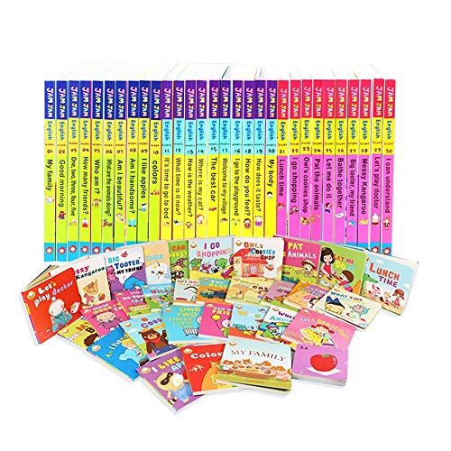 GonFan Los Libros para niños Inglés Completo 30 Inglés Libros de imágenes 0-6 años Los niños Cero Inglés básico de la Ilustración (Color : Multi-Colored, Size : 31.4x15.7x15.5cm)
