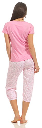 Good Deal Market - Pijama de verano para mujer en diferentes modelos. Algodón ligero. Tallas desde 36/38 hasta 48/50 Rosa con pantalón pirata Large