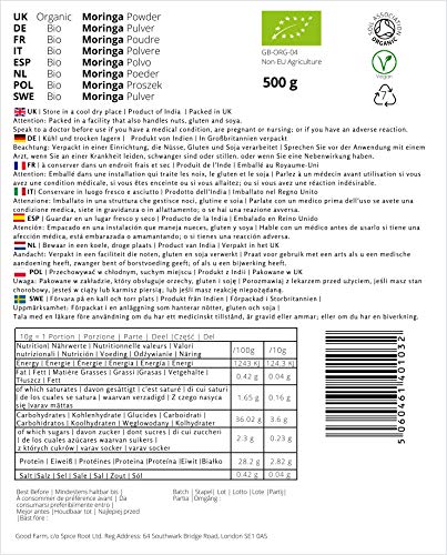 GoodFarm - Moringa ecológica en polvo, 500 g