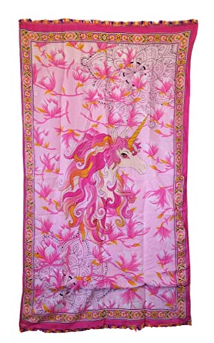Goodforgoods Pareo Toalla Grande para la Playa y Piscina 180x100 cm XXL diseño Mandala, Elefantes, flamencos, Unicornio. (Rosa 2, 180x100 cm)