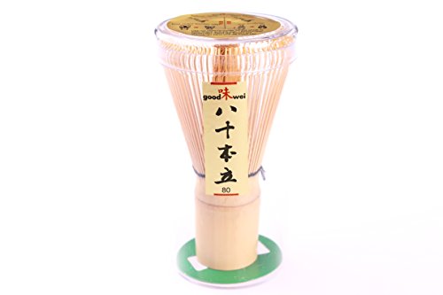 Goodwei Juego de té Matcha Premio - Cuenco Ceremonial, Batidor de Bambú y Soporte - Caja de Regalo (Kori, 80)