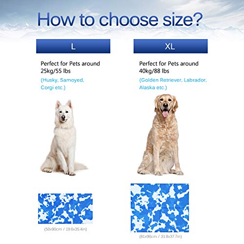 GoPetee Alfombrilla de Refrigeración para Mascotas Cama de Perro y Gato para Verano Animales Manta de Dormir Fresco Cojín