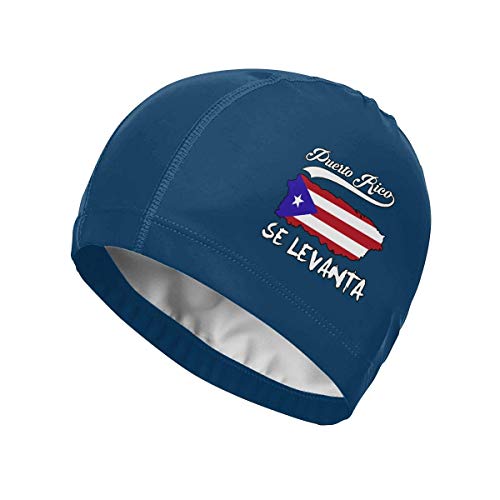 Gorra de natación, Puerto Rico Se Levanta Swim Cap for Women Men - Stylish Swimming Caps Waterproof UV Protection PU Bathing Caps