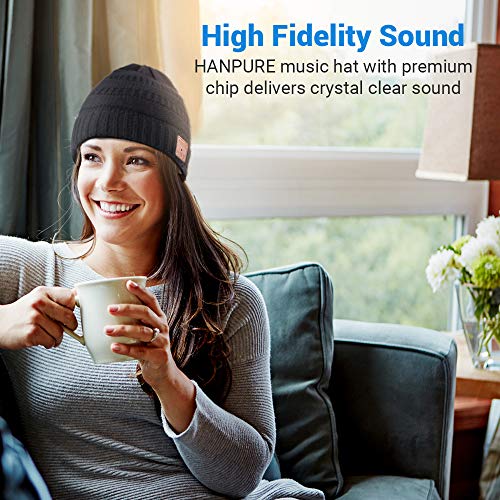 Gorro Bluetooth, Gorro Bluetooth Inalámbrico, Gorro de Invierno Mejorado Bluetooth 5.0 con Auriculares, Gorro Bluetooth Lavable, Suave Cálido para Mujeres Deportes al Aire Libre, Regalos para Navidad