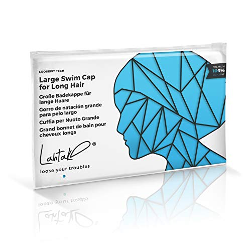 Gorro de Natación para Pelo Largo Infantil - Gorro Piscina para Niña, Niño y Bebe con Rastas o Pelo Largo y Rizado - Gorro de Piscina de Silicona 100% Hipoalergénica (Aqua Blue S)