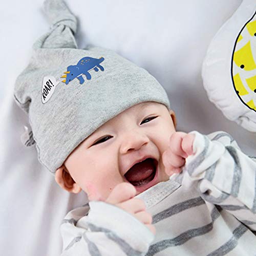 Gorro de Punto para recién Nacido, algodón elástico, Suave y Lindo Anudado Ajustable, para niños de 0 a 6 Meses, Gorro de Dormir para otoño Primavera e Invierno, 3 Unidades