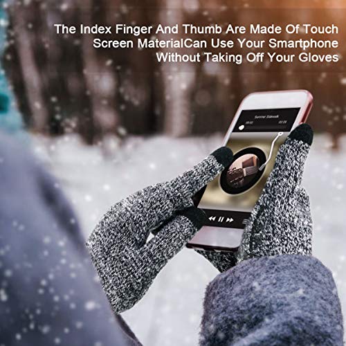 Gorro Invierno Hombre con Bufanda, Calentar Sombreros Gorras Beanie de Punto Forro de Lana, Gorro y Bufanda Invierno Hombre Beanie con Bufanda, Suave al Tacto, Agradable para la Piel (Gris)