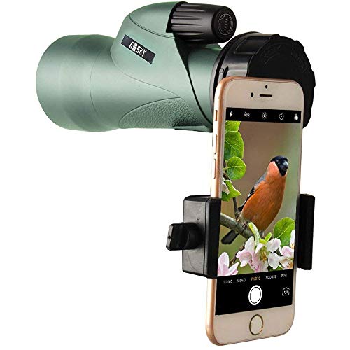 Gosky - Telescopio monocular de Alta definición y Soporte rápido para Smartphone, monocular Resistente al Agua, BAK4 Prisma para observación de pájaros, Caza, Camping, Viajes, Vida Silvestre, 12 x 55