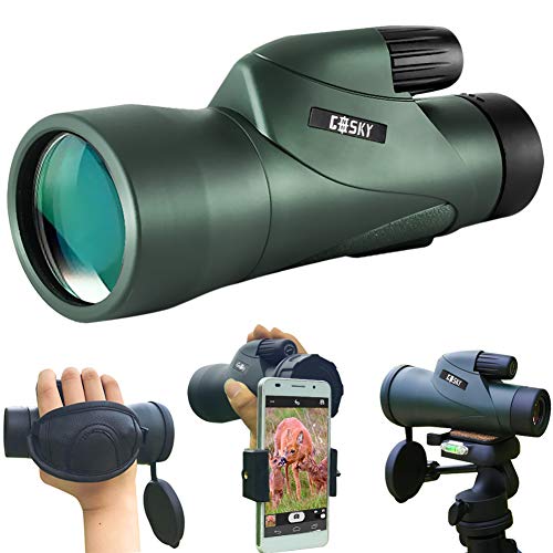 Gosky - Telescopio monocular de Alta definición y Soporte rápido para Smartphone, monocular Resistente al Agua, BAK4 Prisma para observación de pájaros, Caza, Camping, Viajes, Vida Silvestre, 12 x 55