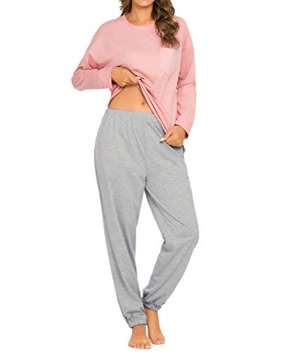 GOSO Pijamas Mujer-Conjunto de Pijamas de Mujer Pjs Top Ropa de Dormir Lady Estilo Jogging Nightwear Soft Lounge Sets