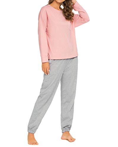 GOSO Pijamas Mujer-Conjunto de Pijamas de Mujer Pjs Top Ropa de Dormir Lady Estilo Jogging Nightwear Soft Lounge Sets