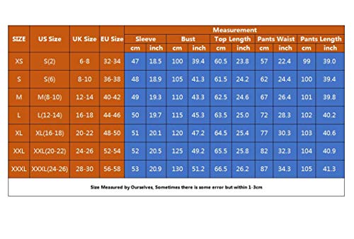 GOSO Pijamas Mujer-Conjunto de Pijamas de Mujer Pjs Top Ropa de Dormir Lady Estilo Jogging Nightwear Soft Lounge Sets